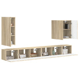 TV Wall Cabinet Set Wall-mounted 6 pcs Sonoma Oak 3408945