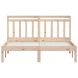 Bed Frame Natural Pine Solid pine wood Double Decorative Inlays 3100564