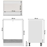 Oven Cabinet Lyon Concrete Grey 60x46x81.5 cm Engineered Wood 802501