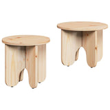 Coffee Table 2 pcs Natural Solid Pine wood 873553