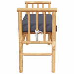 Garden Bench with Cushion Brown 110 x 38 x 65cm Bamboo 4108078