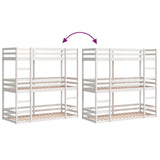 Triple Bunk Bed without Mattress White 90x190 cm Single Solid Wood Pine 3284258