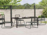 Garden Dining Set 5 pcs Black Powder-Coated Steel 3379390