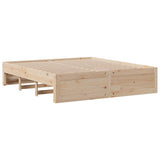 Bed Frame without Mattress with Drawers 200x200 cm Solid Wood Pine 3308792