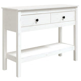 Console Table White 100x35x75 cm Solid Wood Pine 814625