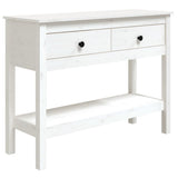 Console Table White 100x35x75 cm Solid Wood Pine 814625