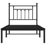 Metal Bed Frame without Mattress with Headboard Black 90x200cm 353530