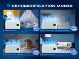 5500mL Portable Dehumidifier with Air Purifier, UVC, Ioniser, 24H Timer, 5 Modes, 16L/Day, for Home T3398P330530