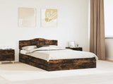 Bed Frame with Drawer Smoked Oak 135 x 190 cm Engineer Wood 3413016