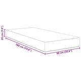 Bed Mattress with Mattress Cream 90 x 190 cm Fabric 42008263