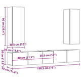 5 Piece TV Cabinet Set Sonoma Oak Engineered Wood 3114248