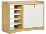 Shoe Storage with Double Doors and Open Shelves 13 Pair Shoe Storage Organizer for Entryway Hallway T3398P343166