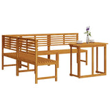Garden Bench Set 4 pcs Brown Solid acacia wood 3328693