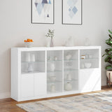 Sideboard with LED Lights White 202x37x100 cm 3209184