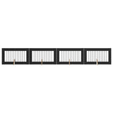 Dog Gate with Stands 4 pcs Black Oak 100 x 60 cm 892115