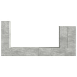 TV Wall Cabinet Set Wall-mounted 6 pcs Concrete Grey 3408955