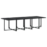 15 Piece Garden Dining Set Black Poly Rattan 3295056
