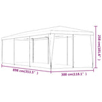 ZNTS Party Tent with 8 Mesh Sidewalls Anthracite 3x9 m HDPE 319244