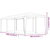 Party Tent with 8 Mesh Sidewalls Red 3x9 m HDPE 319245