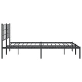 Metal Bed Frame without Mattress with Headboard Black 150x200cm 355563