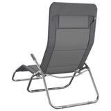 Folding Sun Loungers 2 pcs Grey Textilene&Powder-coated Steel 360171