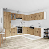 14 Piece Kitchen Cabinet Set "Lucca" Artisan Oak Engineered Wood 3314990