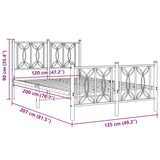 Metal Bed Frame without Mattress with Footboard White 120x200cm 376193