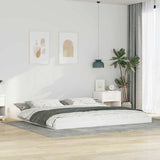 Bed Frame White 200 x 210 cm Solid Pine Wood 873362