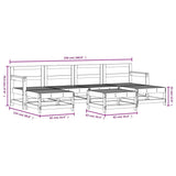 7 Piece Garden Lounge Set White Solid Wood Pine 3186383