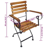 Folding Chair Set of 2 Brown and Black 43735