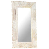 Mirror White Solid mango wood Medium Decorative Inlays Mirror 321633