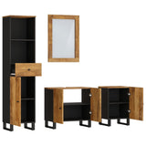 4 Piece Bathroom Furniture Set Solid Wood Mango 3200644