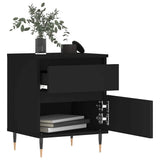 Bedside Cabinets 2 pcs Black 40x35x50 cm Engineered Wood 830655