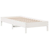 Bookcase Bed without Mattress White 75x190 cm Solid Wood Pine 3324446