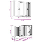 Kitchen Unit LUCCA 4 pcs White Engineered Wood 3438325