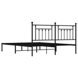 Metal Bed Frame without Mattress with Headboard Black 180x200cm 353541