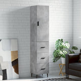 Highboard Concrete Grey 34,5x34x180 cm Engineered Wood 3198869