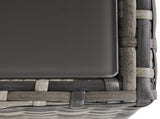 Square PE Wicker Rattan Table with Glass Top - Dark Grey T3398P323875