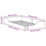 Bed Frame Wax Brown 90 x 190 cm Solid Pine Wood 873396