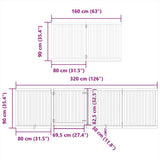 Dog Gate with Door Foldable 6 Panels Brown 480 cm Poplar Wood 3155693