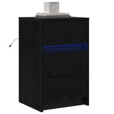 Bedside Cabinet Black Oak 38 x 34 x 61 cm Engineered wood 868932