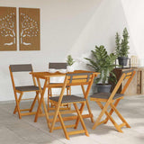 Bistro Set with Cushion 5 pcs Oil Natural Solid Acacia Wood 4105505