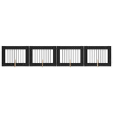 Dog Gate with Stands 4 pcs Black Oak 80 x 60 cm Engineered Wood 892133