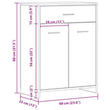 Bathroom Cabinet Artisan Oak 60x33x80 cm Engineered Wood 856288