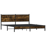 Metal Bed Frame without Mattress Smoked Oak 183x213 cm 3301378