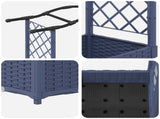 Raised Bed with Trellis and Roof Grey 169 x 40 x 125 cm PP 42032552