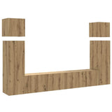 8 Piece TV Cabinet Set Wall-mounted Artisan Oak Engineered Wood 3329010