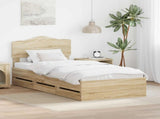 Bed Frame with Drawer Sonoma Oak 100 x 200 cm Engineer Wood 3413035