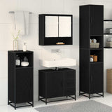 Bathroom Furniture Set 4 pcs Black Oak Engineered Wood 3402449