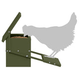 Chicken Treadle Feeder Olive Green 48.5 x 39.5 x 19 cm 874673
